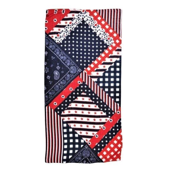 New! CEJON Oversize Convertible Stars and Stripe Cover-Up Wrap Shawl Scarf - Picture 4 of 11